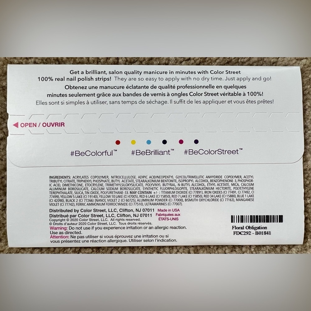 Unopened Color Street nail strips Floral Obligation - Picture 2 of 3